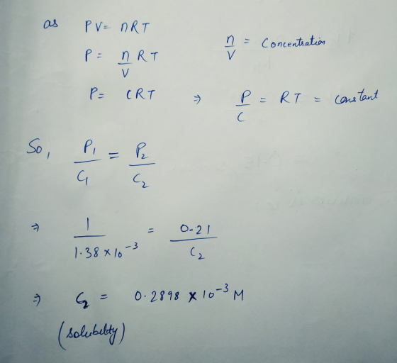 as PV nRT n=Concentatin n RT CRT P = RT Cans tant So PI O- 21 1-38 x1o-3 0.2898 x l0- M (tohekelity) -