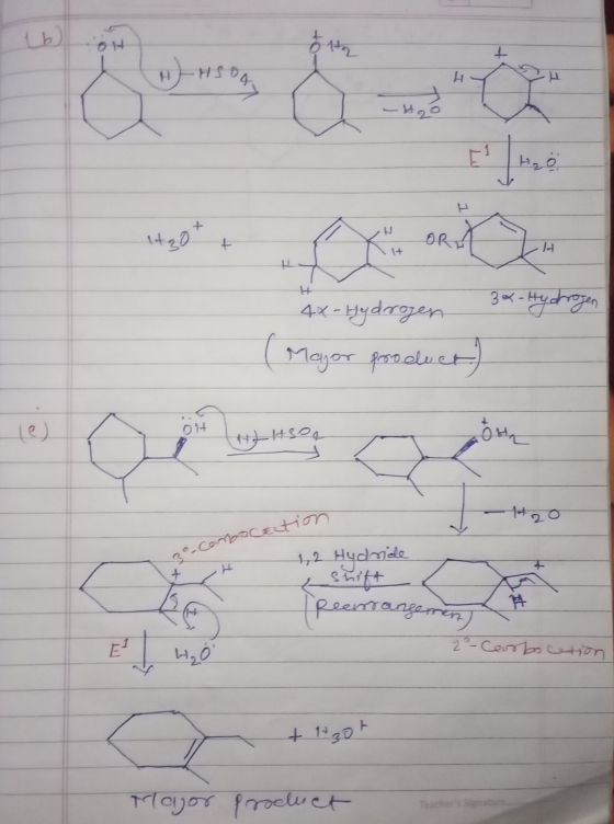 t20 4x - Hydrogen 34 - Hydrogen (Major product) - H304 3o-Comboccation 1,2 Hydride shift Rearrangement 2²-Carbocation! H₂6 +