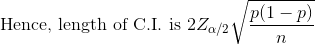 Hence, length of C.I. is 2Za/21/