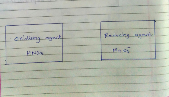 oxidising agent Reducing agent HNO3 Mnon