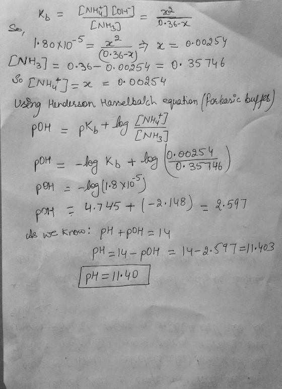 0.36-х 5 o.36-) 3/5 0-36-0, 0025y 0, 35746 Using Haro OH NH3 OH Kb + .35 74 рон 4.745(214.57 pH=//.yo