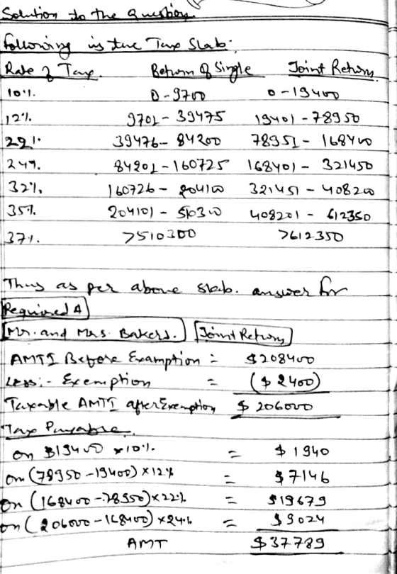 101. Solution to the awesboy following is the Tap Slab Rate & Tax Return of single Joint Return 0-9700 o-19400 12l. 9702-394