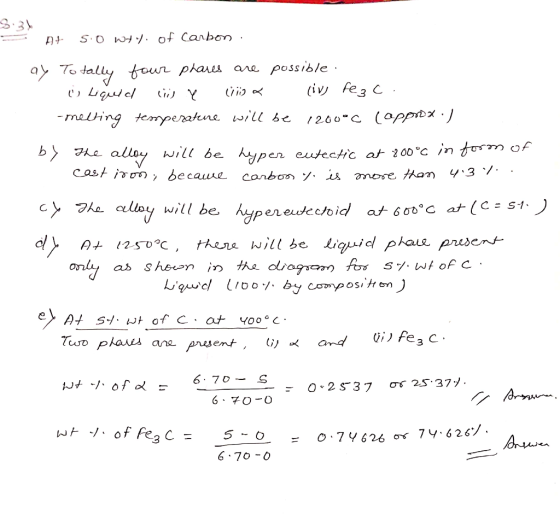 3:34 AF 50 wt.) of carbon. ay To tally four phares are possible : و با ن| / ) 7 ) ه رلان) ;Fe . -melting temperature will be
