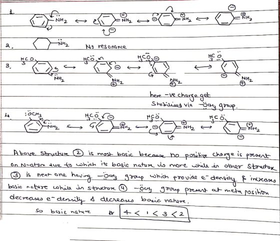 Bering celebrity came os eleng NH2 No resonance - here -ve charge get Stabilised via oaz group. HCoro ÇO a af Qu -NH2A = Abov