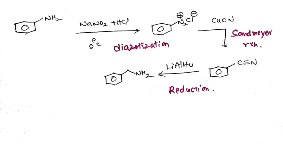 Nand, the TOT NH CUCN o cucn Somd meyer rxh. diazotization To WHz a Lality To CEN Reduction