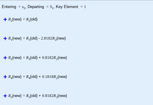 Entering = xs, Departing = S, Key Element = 1 + R (new) = R (old) + R, (new) = R (old) - 2.8182R_(new) + R3(new) = R (old) +