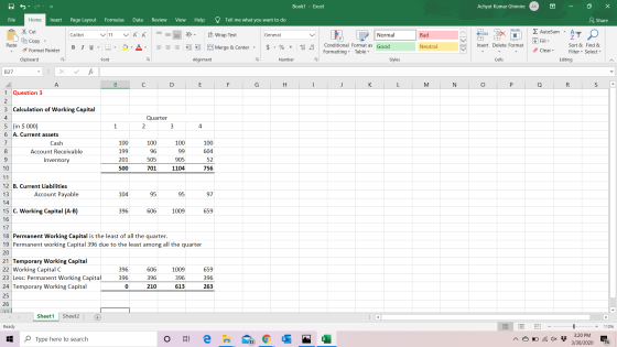 Book1 - Excel Achyut Kumar Ghimire AK - 0 X Page Layout Formulas Data Review View Help Tell me what you want to do Share Cali