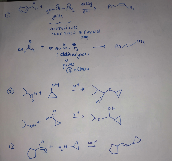 Ph. Ht o * & A with PA ylide UN STABILI 2 ED YLIDE GIVES Z Product (che o anzen & Phe met in pha Cotabilized glide) gives al