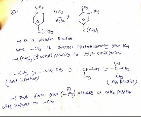 CH3 HVo3 (c3 TA iwitYation Reaution Stronger eleutvon doratng greup ta - Cu3 i3 Here --c(cu (ut) Accoreiy to HT Pev conguguti