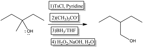 1)TSCI, Pyridine
2)(CH3)3CO
: OH
3)BHZ/THF
4) H2O2, NaOH, H,O
