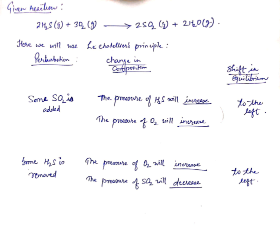 Giver reaction? 245 (9) + 32499 - > 252 (5) + 214063) · Here we will use Perturbation : Le Chatelliers principle: change in