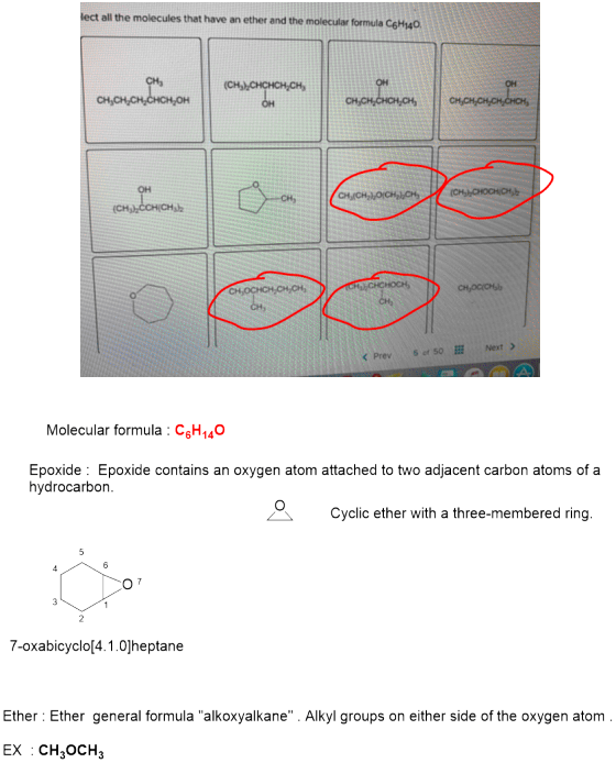lect all the molecules that have an ether and the molecular formula C6H140. CH (CH),CHCHCH.CH CH,CHCH,CHCH, OH CH,CH,CHCH,CH