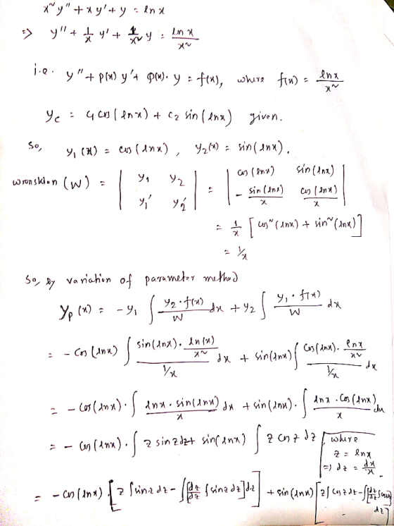 x°y” + x 9+ y + Ép 4 => y + y! + terys love ice. y + pln) yt Plu). y = feu), while fow) - Pena Ye : 4 ans 1 enx) + ez si