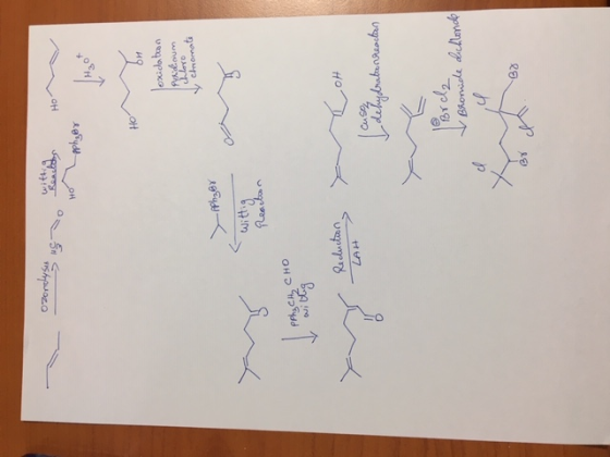 com Really Ho Hopphger loxidatoon Pyridium YO & chromate - PPhzer wittig Reaction Recluction, LAH 1 Lety drabanreartas librel