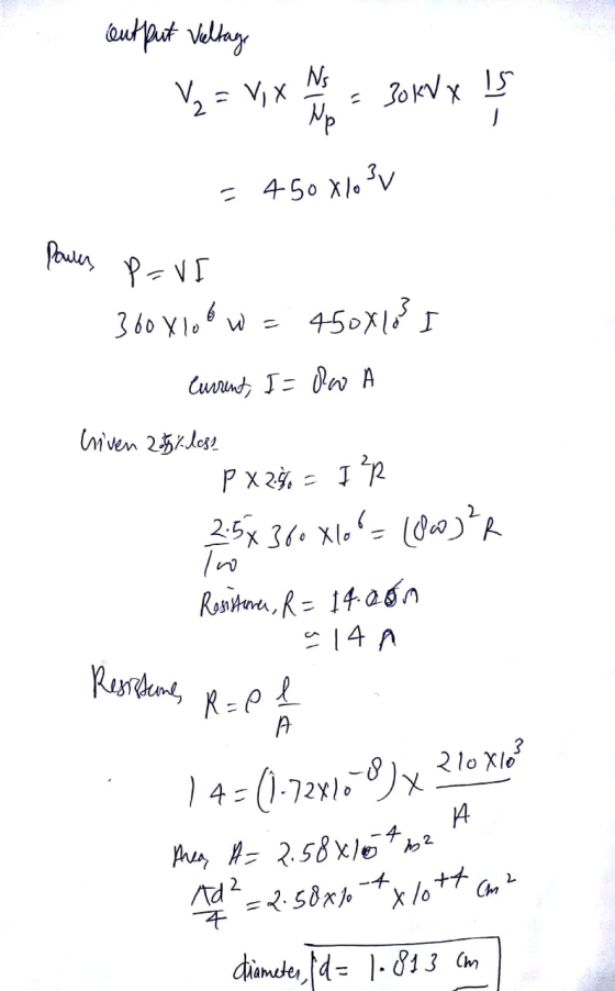 butpat velay Ns VX MP 2= 450 Xle V pPouler 3 60 Xlo6 w 450XI Curund J A niven 25kless Px 2,I R 25x 3. Xl-( Resitenea, R= 14a6