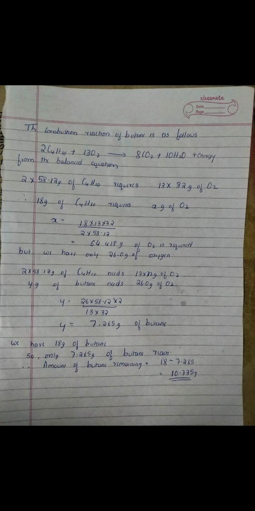 classmate crobushen lachen oj bu s os pilows SIY 2lultto + 130, 810₂7 10H₂O + Cnagy fiom the balanced Cquohon 2x 58.12g of Cu