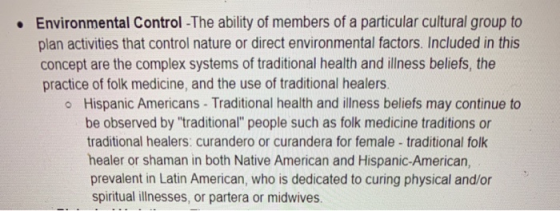 Environmental Control - The ability of members of a particular cultural group to plan activities that control nature or direc
