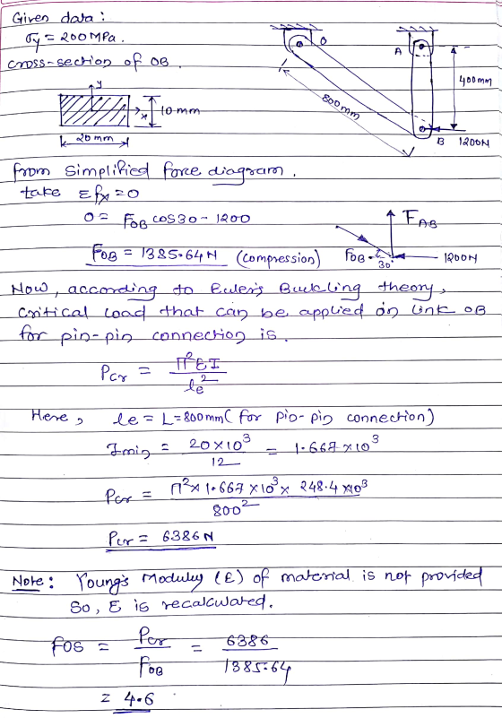 | Giren dara : | Oy = 200MPa. cross-section of OB V 400mm VALTO soomm Ho-mm / B 1200N - k 20mm from Simplified force diagram,