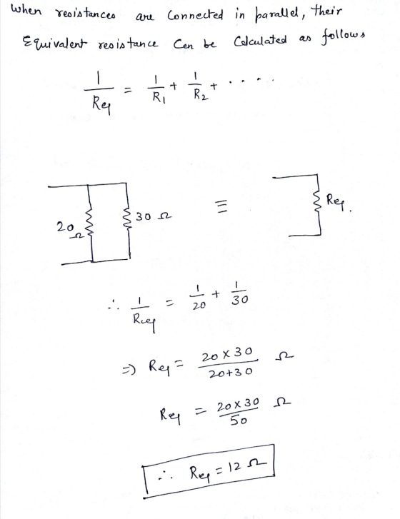 When resistances are Equivalent resistance connected Cen be in parallel, their Calculated as follows 5 20 3 $30 12 $300 20 20