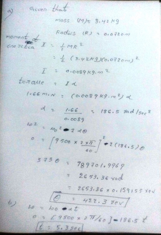 Given th mass (Mた3.HXKg Radio S (R ) ..ο.0720m? momeh 2 2 工 こ o.oo89 K9.m 1.66 m, N. (0.0089kg·m*)叱 o oo 8 9 ちん0-2 9 6 C 373