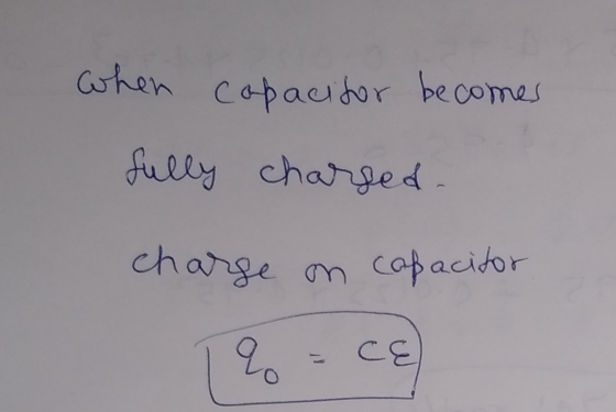 Gohen Copacidor be Comes fully charged charge m capacidor 0- CE