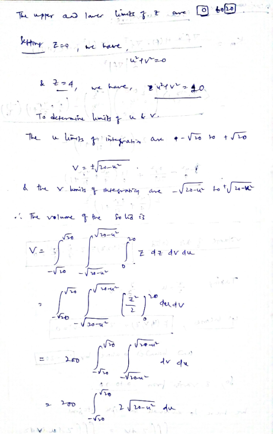 to 20 The upper ao lower liness of Setting z=0 we have ozenten را با & Z 24, ofenniana To determine limits of uur. The a limi
