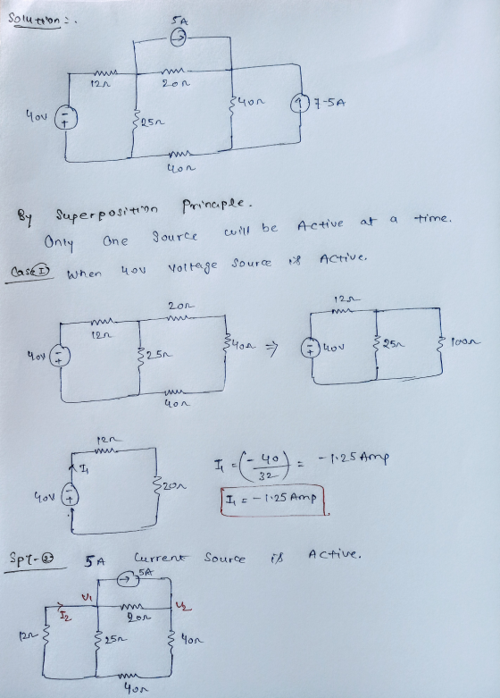 Solutions SA 12r 2on Pyon 17-5A You 25n con Prinaple. By superposition at a Active time. Source will be Only One Source Activ
