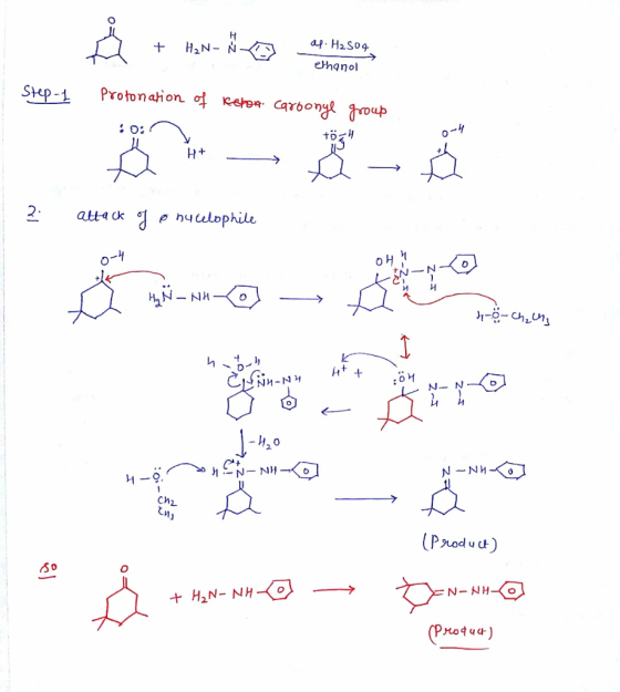 7 + H2N- N + H2N- a p. H2804 af. H2SO4 ethanol Step-1 protonation of keton carbonyl group +0H + ?: attack of onu celophile 에