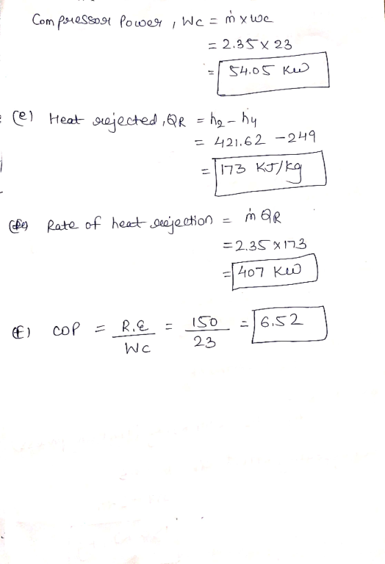 二2.35乂23 = 421.62-249 1173 KJ pe Rate of heat 0on maR 407 Kuo 23