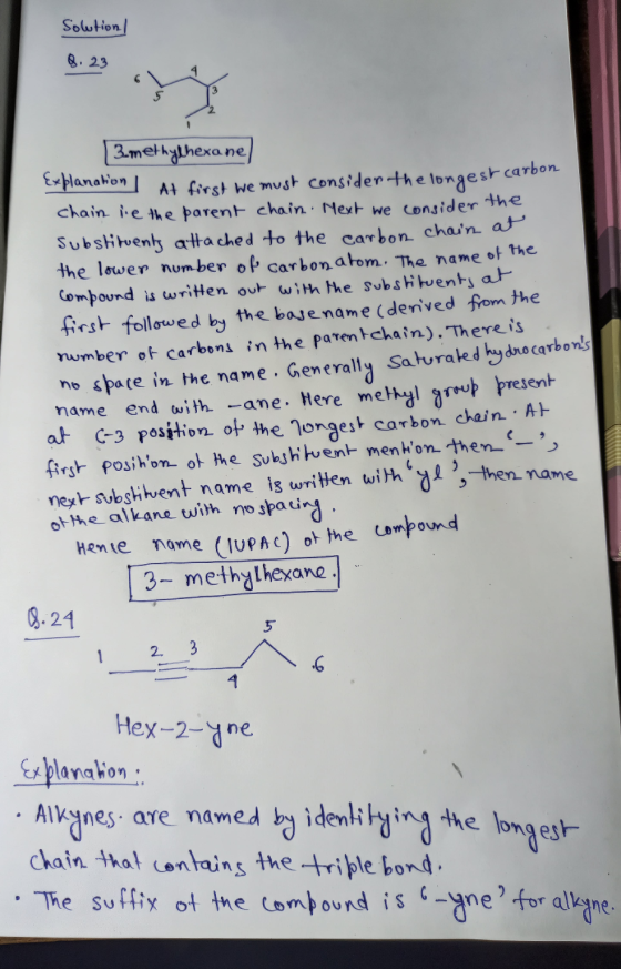 Solution / 8.23 r carbon 3-methylhexane Explanation | At first we must consider the longesta chain lie the parent chain Mext