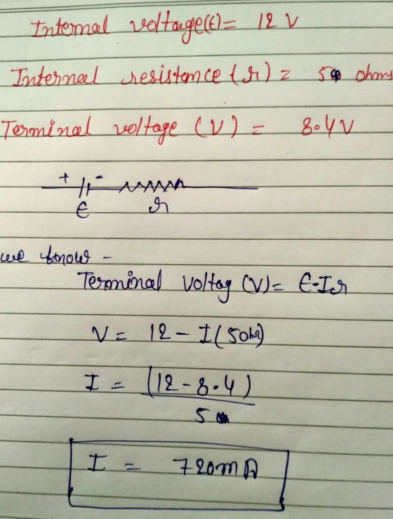 Intemal voltage(e) 121 Interneel resistence tor) z 50 ohony Terminal voltage (1) 8.4V th wwwn ch E we know Terminal voltog (V