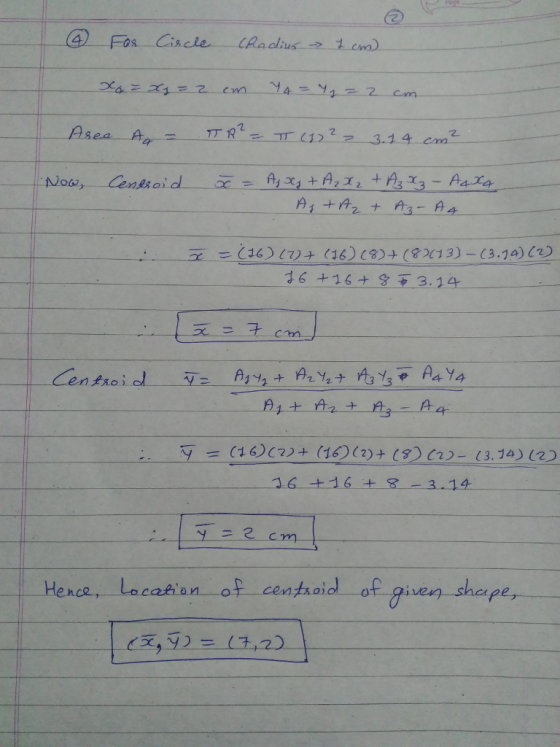 2 cm 2 2. 2 4. s(14 )17)+ (26) с97 (82(13)-(3.1 a)(1) 4 Hence, Lacatian of centsoio