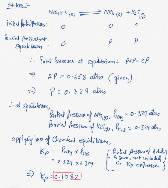 Solulu NH3 NHy S (9) (S) inihd frphesu Parhal Pressnat al bum oh essuna at aorium PP 2 P 2P 0-658 atmo Cive) P 0. 329 atrs at
