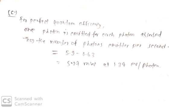 fa pefret quadom efficory photon s cmited fo cach phufern osed huHnmrr of photons emidder pr se(ohd 5.9-6.63 t 34 evphoton. C