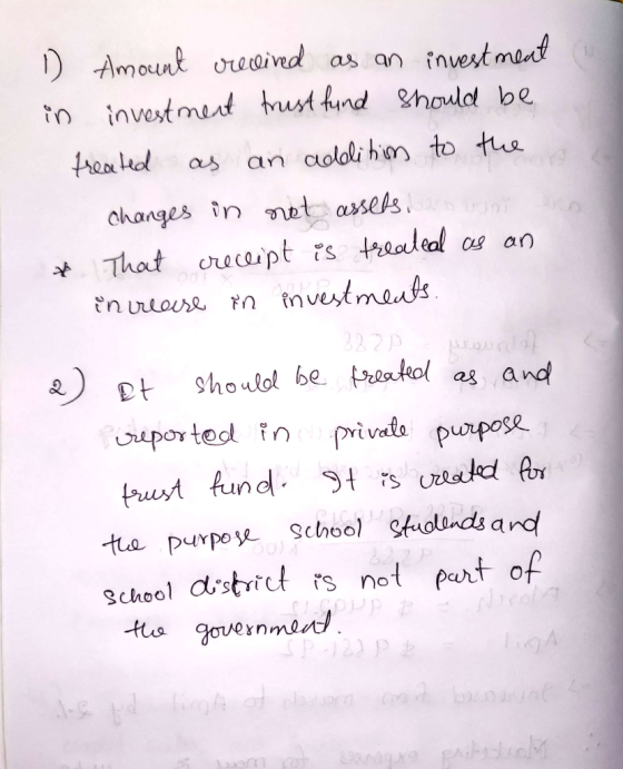 11 Amount revived as an investment in investment trust fund should be freated as an addition to the changes in not assets, so