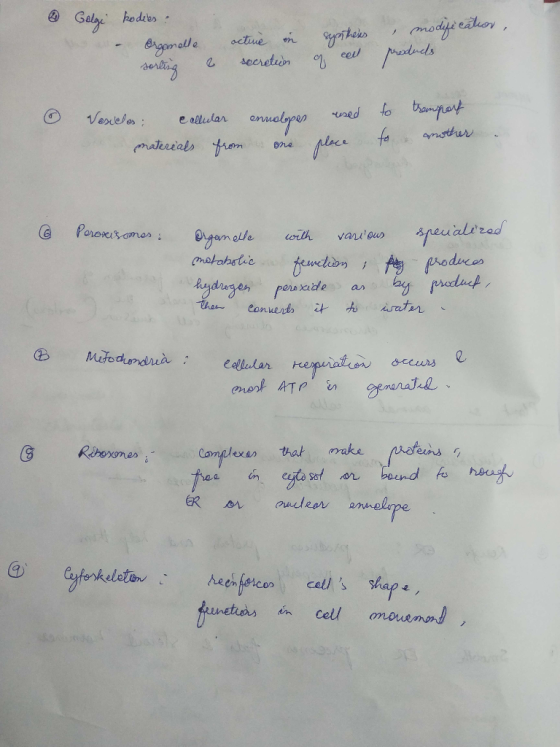 . Galge kodies: - Organelle sorting e active in secretion synthers of cell , modification, products. to Vexeles: collear mate