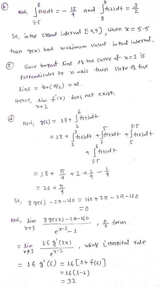© Xad, standde- of and stea)dt = { 8 5.5 So, in tore elesed interval E 4,9), when x= 5.5 then sex) has maximum value in that