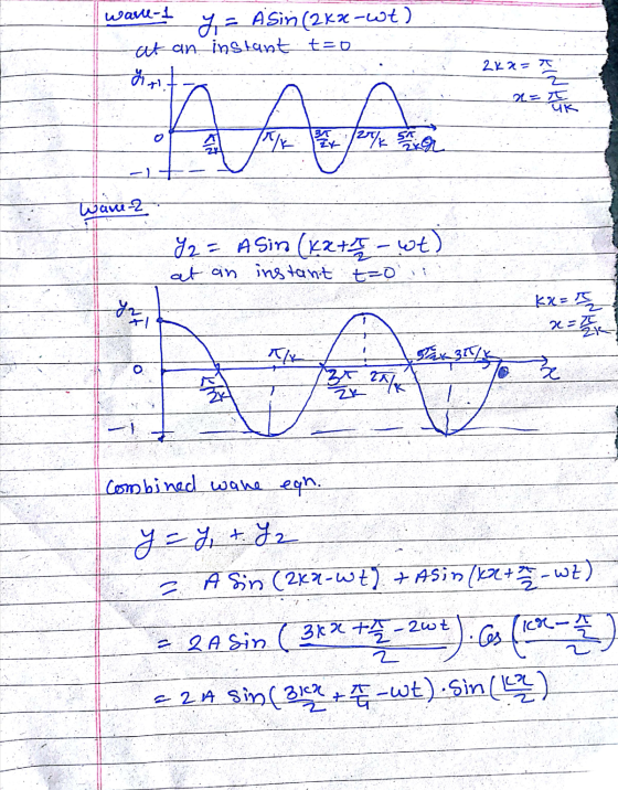 ware-1 ey Asin (2KX-Wt) at an instant t=0 grita 2 % 2 = ? 14k Ev /4ks wane z Y = at an Asin (kx+t - wt) instant t=0 Lyz LXE F