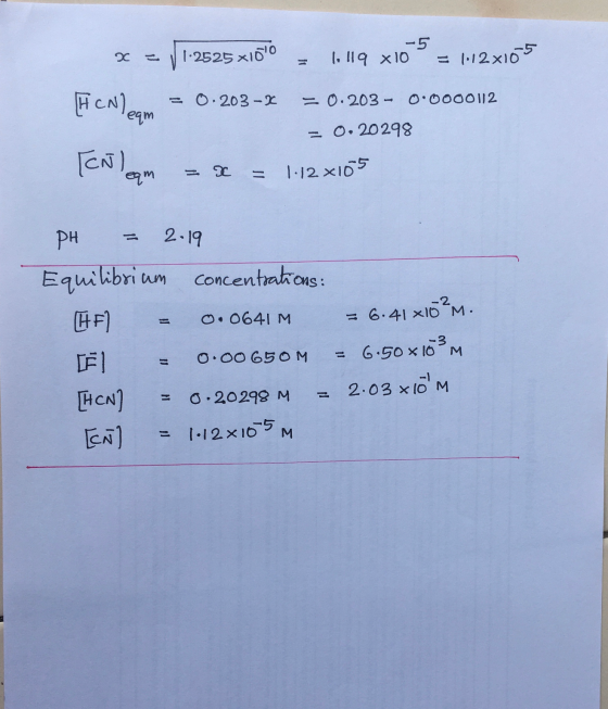 2 = V1-2525 x15O - 1.119 x10.5 = 1.12x10-5 Henleam = 0.203-4 = 0.203 - 0.0000112 = 0.20298 CN) n = = = |-12 x105 PH = 2.19 E