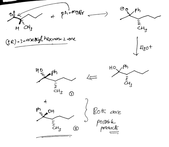 IS + phimght © A Phepki - the H | CA, (8R)-3-methyl hexanazoone HO Но, aph v = CH3 CH3 Both are possible products A