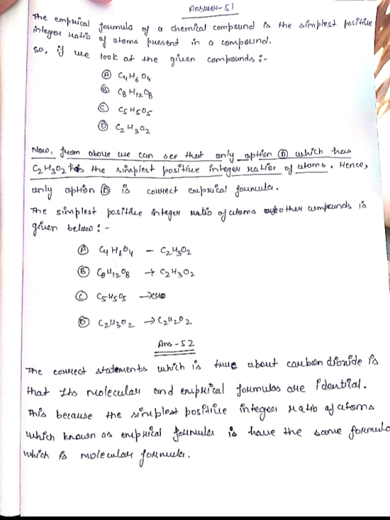 The empeical integen hatio so if we formula of Ansuel-SI formula of a chemical compound is the simplest positive of atomo pre