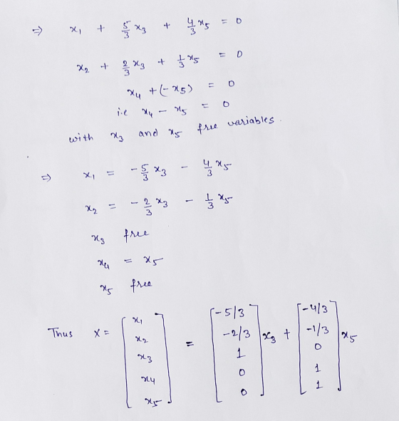 t 1) - أتر Х 1 4 м, го хо sinh 2 3 О хч + (- 5 ) і. my Sқ free variables with Az and us ч ху - Уз 1x Cu() Б ) 3 2 х3 L 3 -
