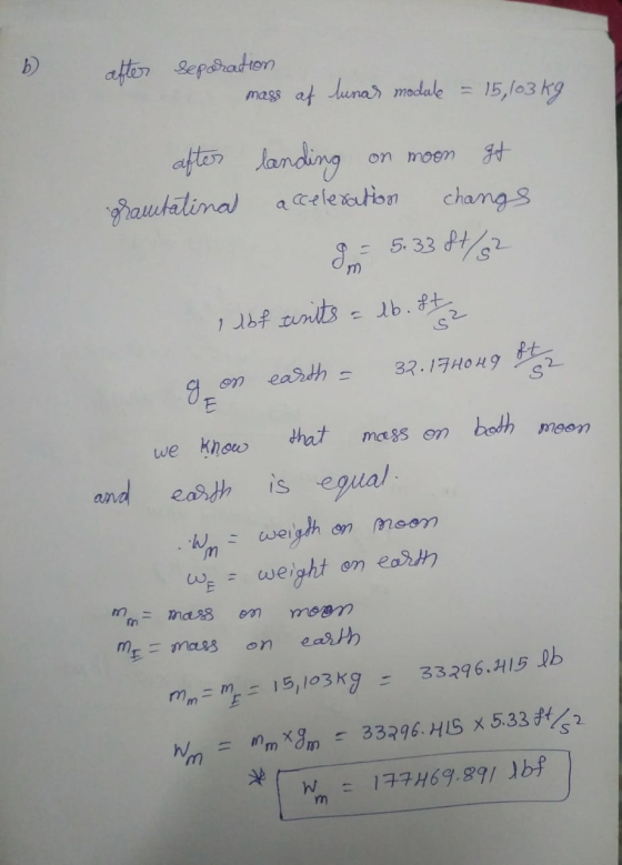 ater Sepdradion mass af lunar medale 15,l03 kg aftesn Janding on moom frautalimal celetetion chamgs a m 11bfnts earth 33.17HO