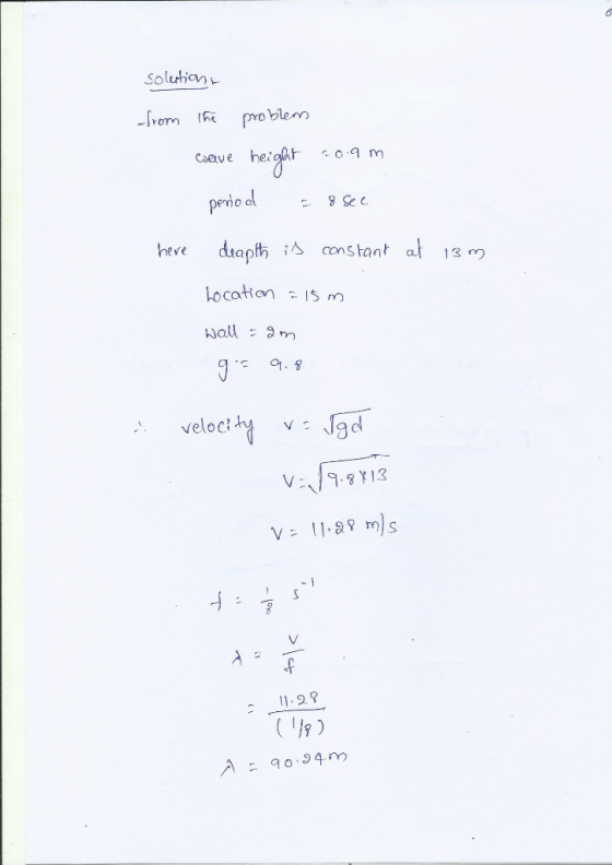 Solution -Irom tRe moblem emo a reve daph込constant at 13 m Locatian Is m velocł V99113 V 1129 m)s 11.2 19)