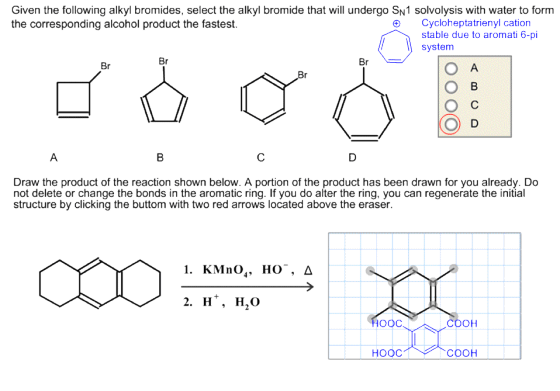Given the following alkyl bromides, select the alkyl bromide that will undergo SN1 solvolysis with water to form the correspo