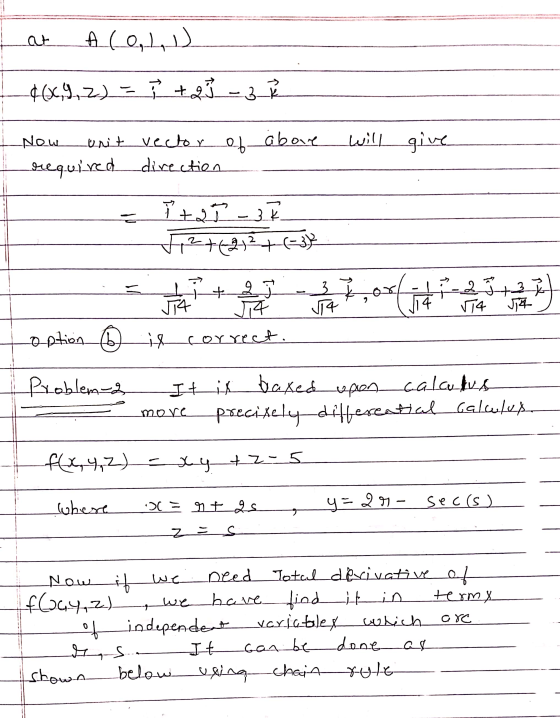 at ALOLU &(x, y, z) = 1 + 23 - 32 will give Now unit vector of above required direction به روز 1² +21² +2=37 3 or JT4 14 (4 +