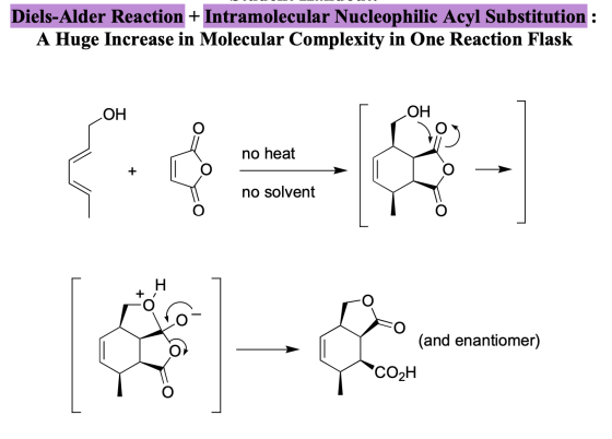 Diels-Alder Reaction + Intramolecular Nucleophilic Acyl Substitution : A Huge Increase in Molecular Complexity in One Reactio