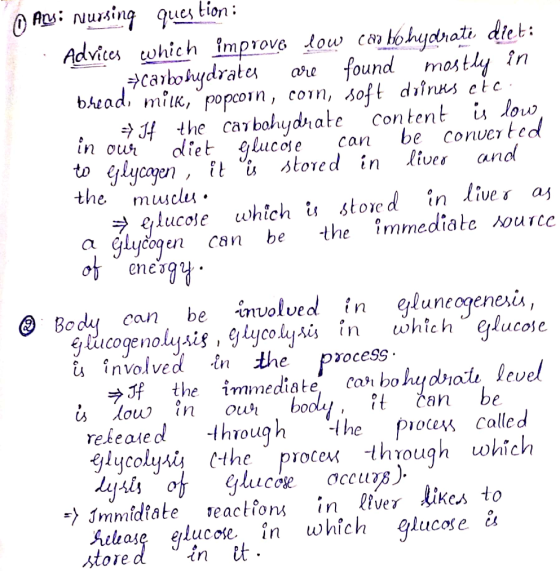 O Ags: Nursing question : Advices which improve low carbohydrati dieti = carbohydrates are found mostly in bhead, milk, popco