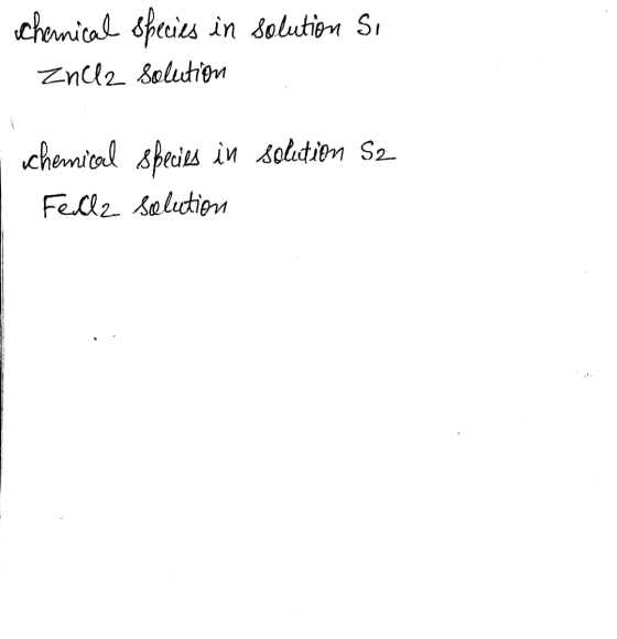 Chemical species in solution si Encla solution solution S2 chemical species in Fella solution