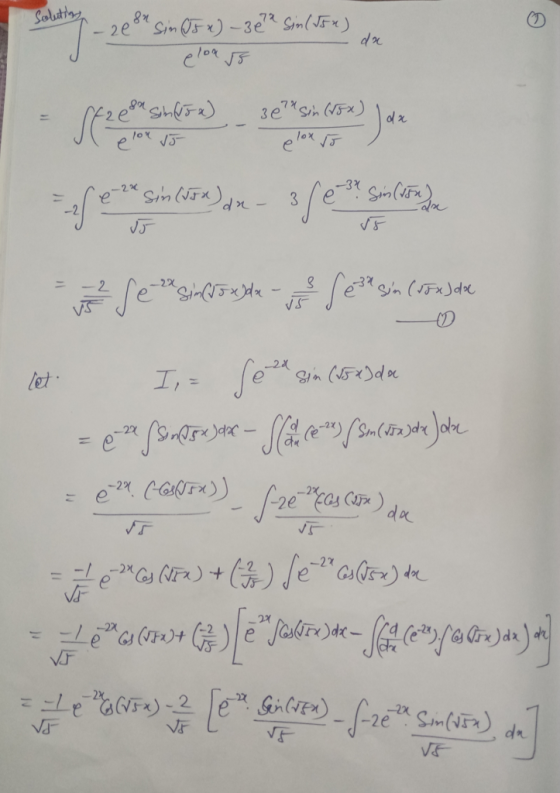 Solutions - 208 Sin (J5x) -30% Sin (152) da elours 3 e? Sin (75x) seze ) Jetes (52) e x-2x Sin (N5x) dx- 3 set e-?? Sim (un